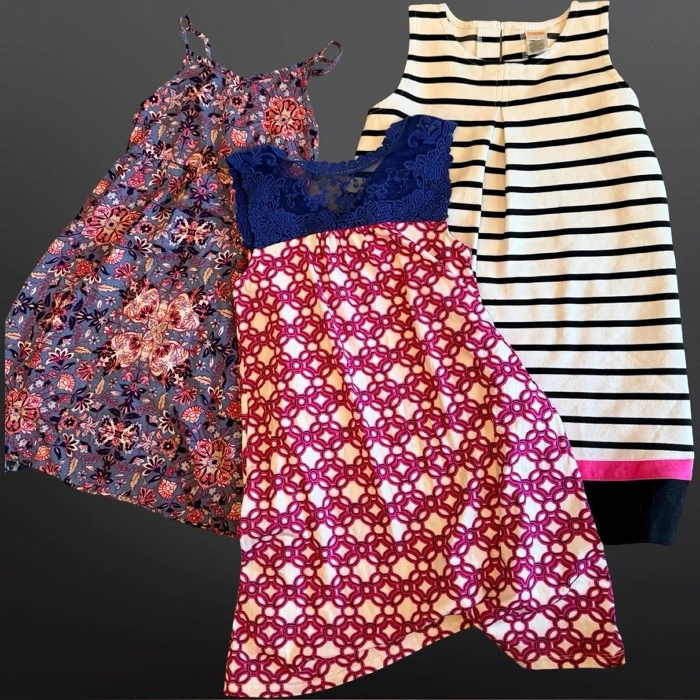 3- Girls 8 Sleeveless Dresses 🌸 Old Navy, Gymboree, JK Girls – Summer Ready!